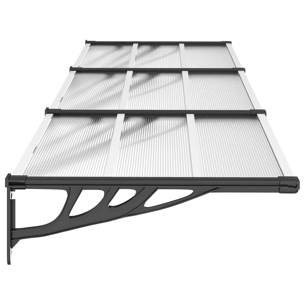 Türvordach Schwarz Und Transparent 297,5X90 Cm Polycarbonat