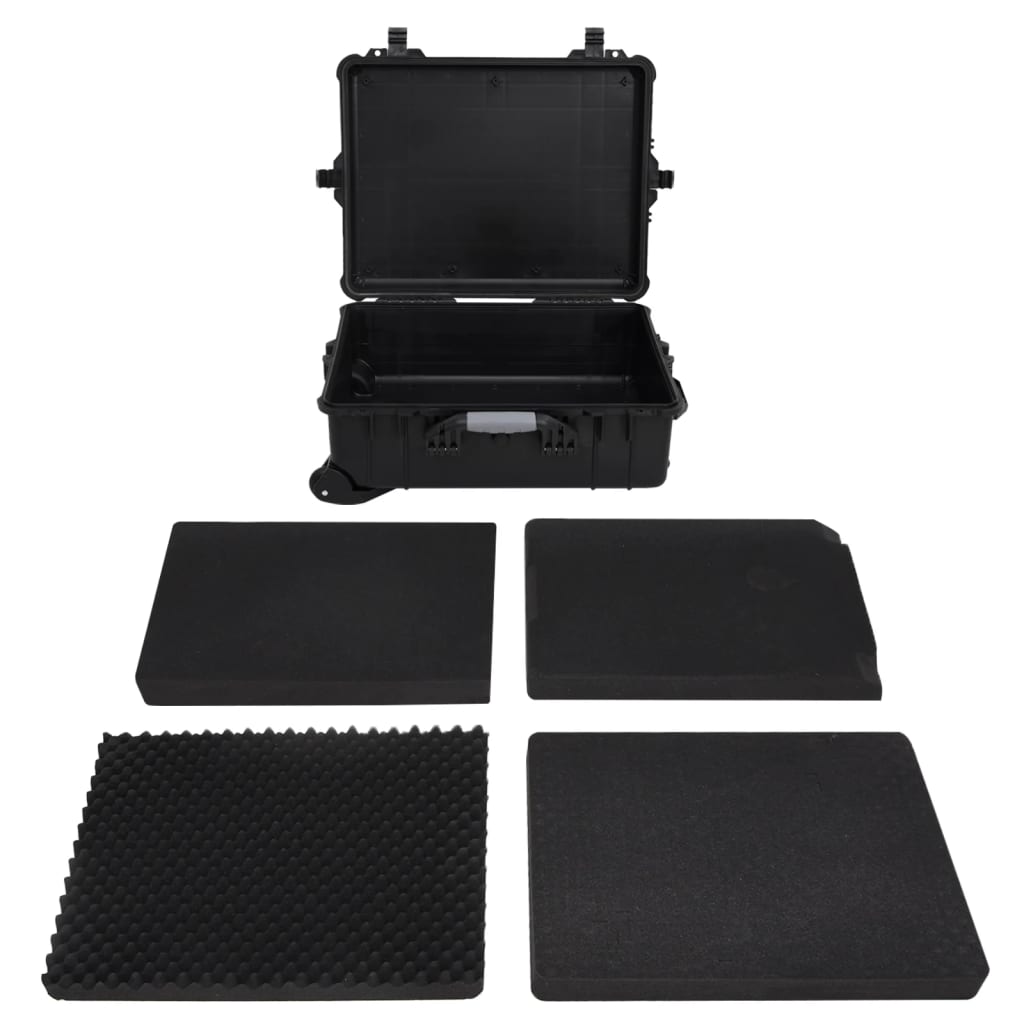 Flugkoffer Mit Rollen Schwarz 63X50X23 Cm Pp