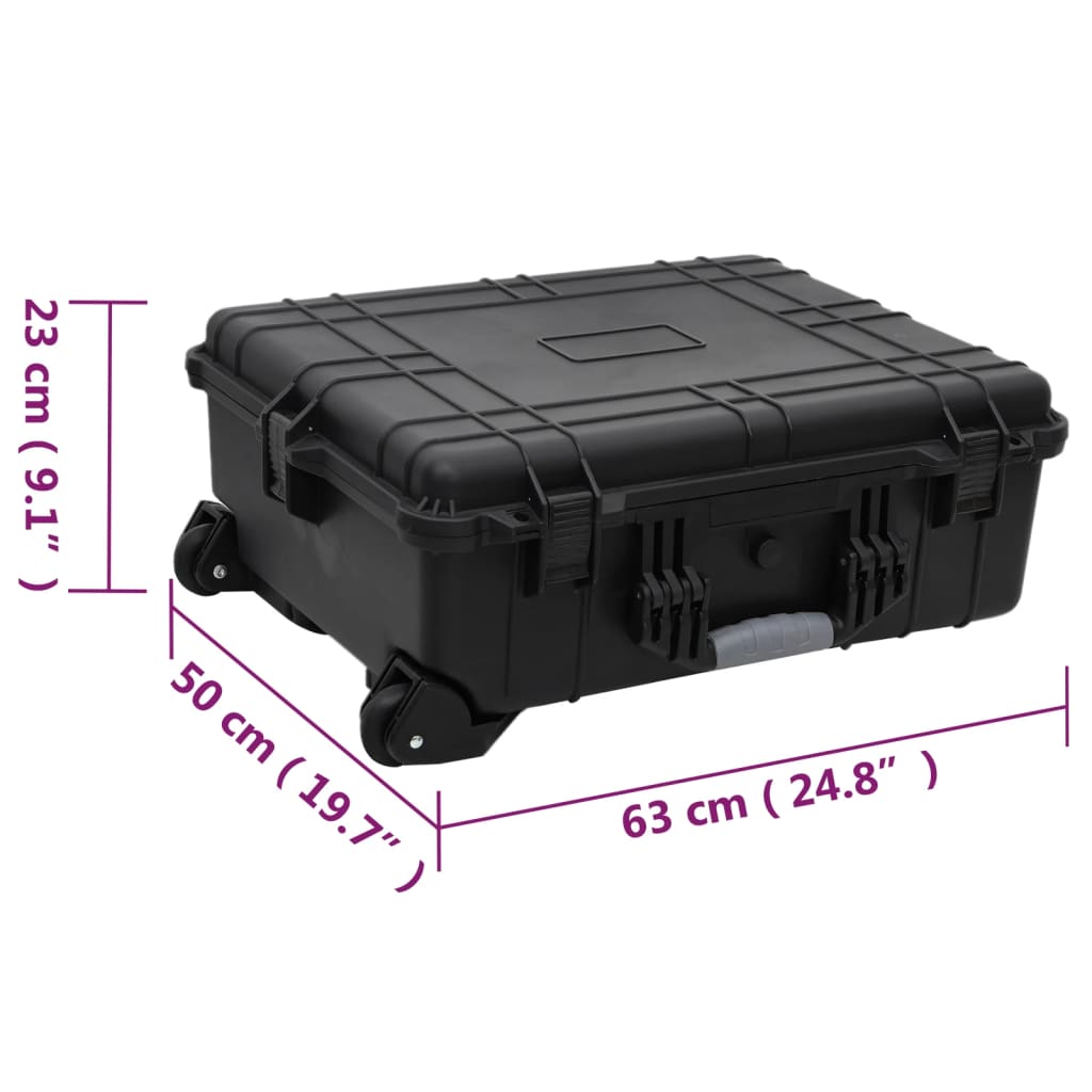 Flugkoffer Mit Rollen Schwarz 63X50X23 Cm Pp
