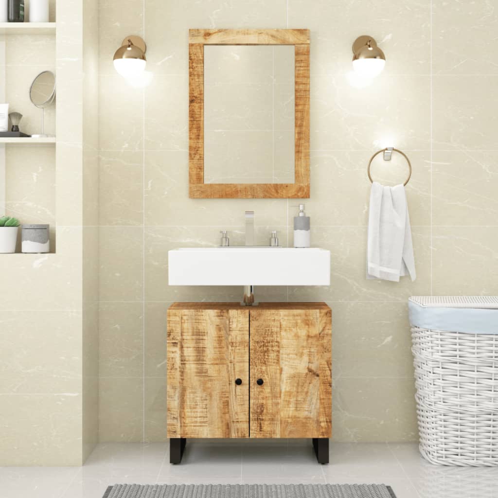 Spiegel 70X50 Cm Massivholz Mango Und Glas
