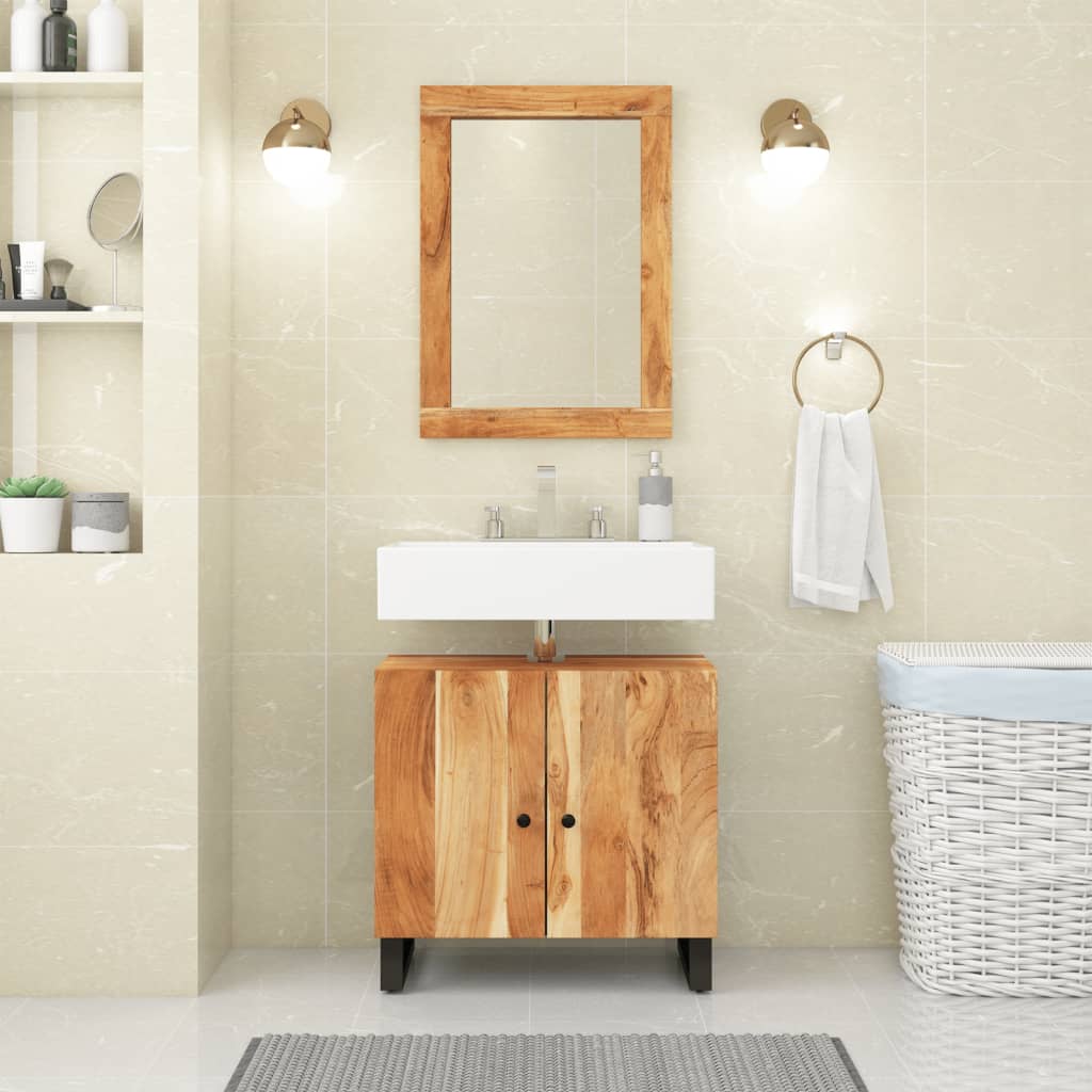 Spiegel 70X50 Cm Massivholz Mango Und Glas