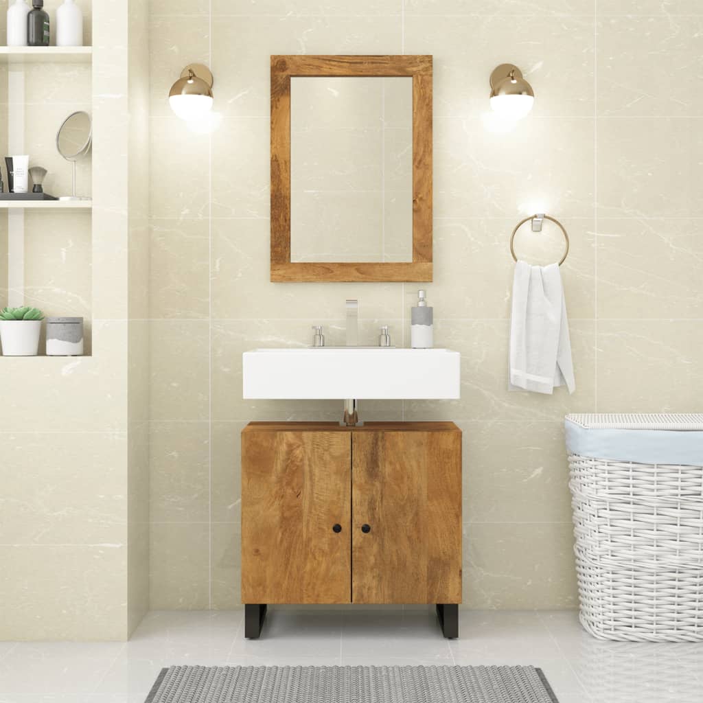 Spiegel 70X50 Cm Massivholz Mango Und Glas