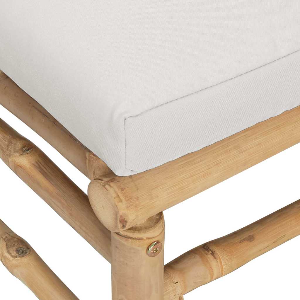 3-Tlg. Garten-Lounge-Set Mit En Kissen Bambus