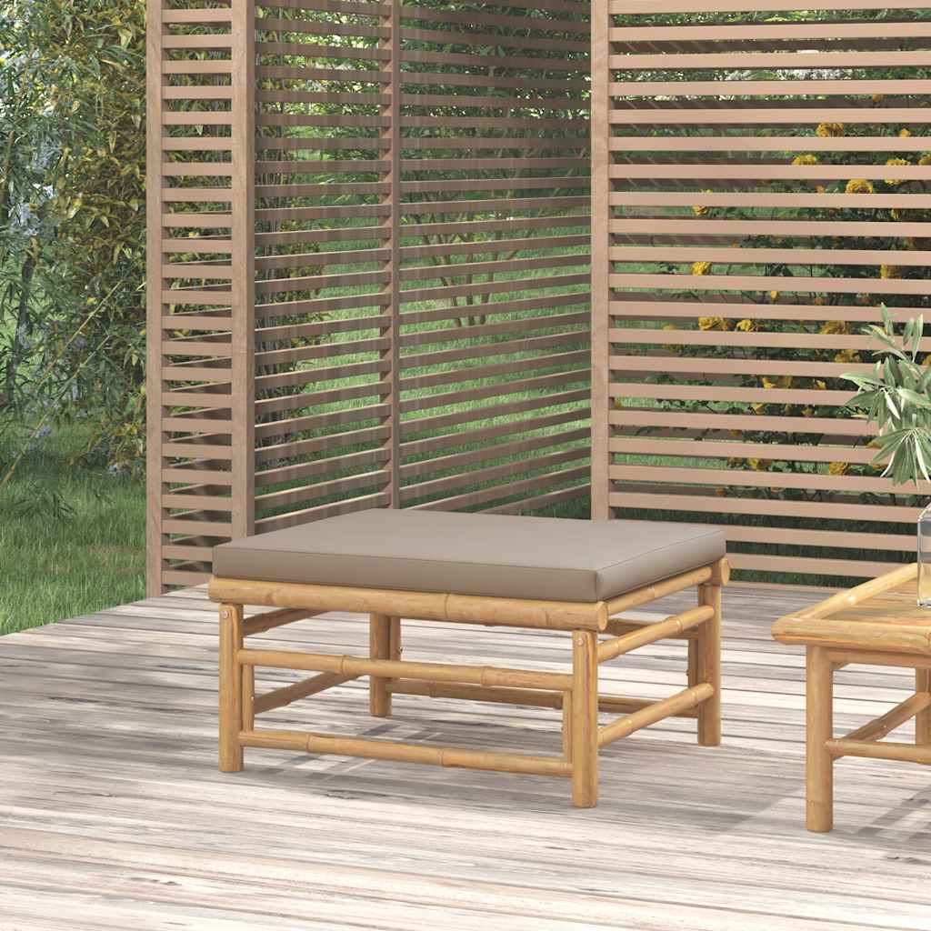 3-Tlg. Garten-Lounge-Set Mit En Kissen Bambus