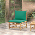 3-Tlg. Garten-Lounge-Set Mit En Kissen Bambus