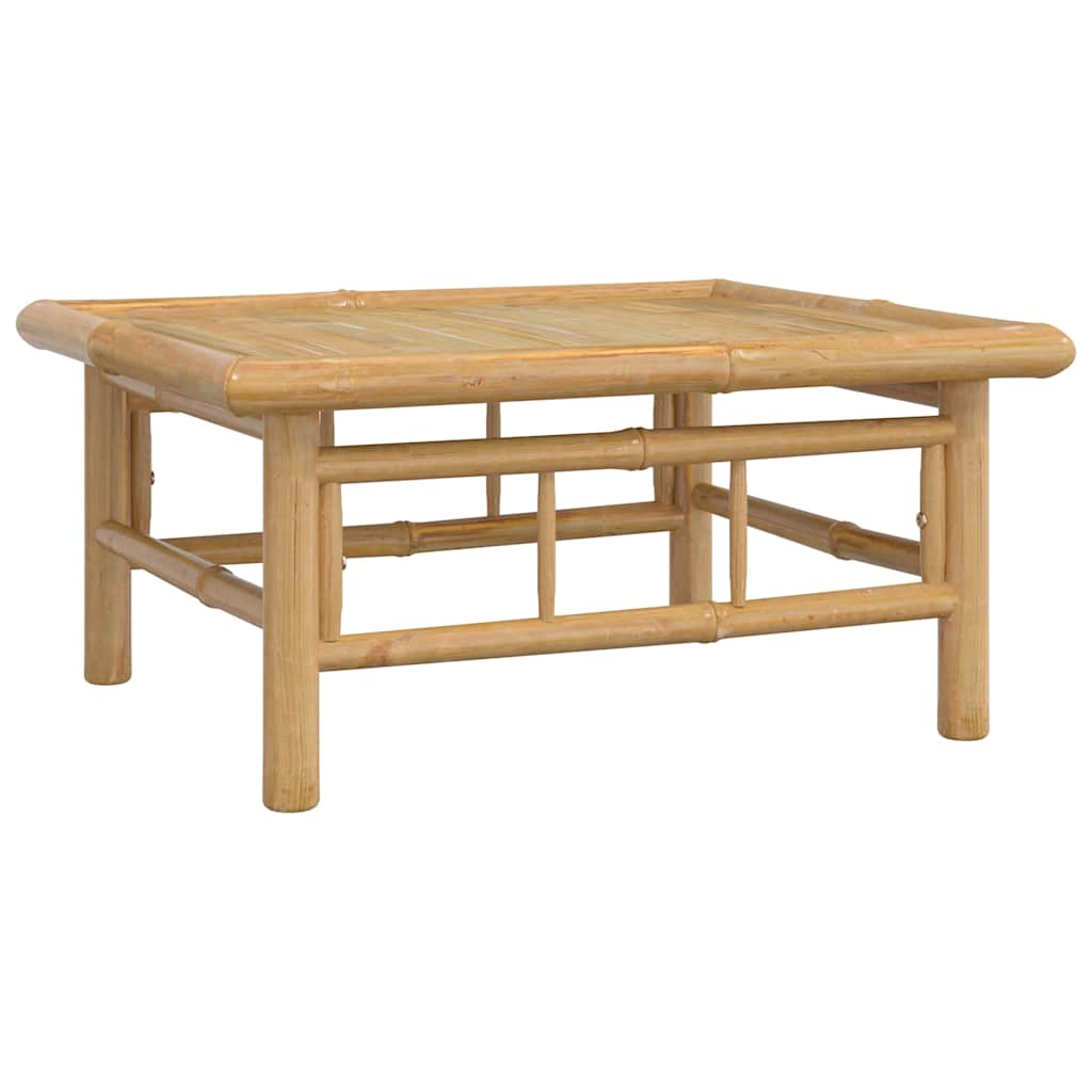 2-Tlg. Garten-Lounge-Set Mit Weißen Kissen Bambus