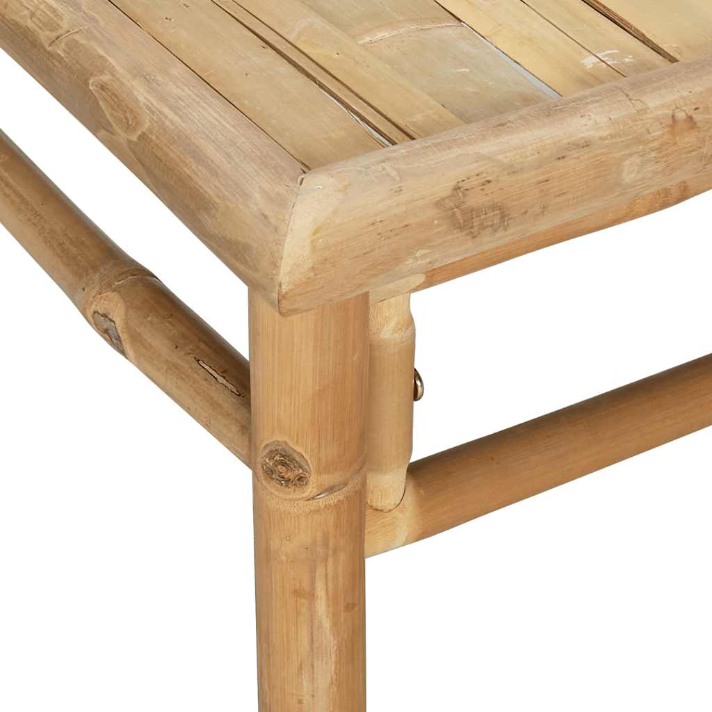 2-Tlg. Garten-Lounge-Set Mit Weißen Kissen Bambus