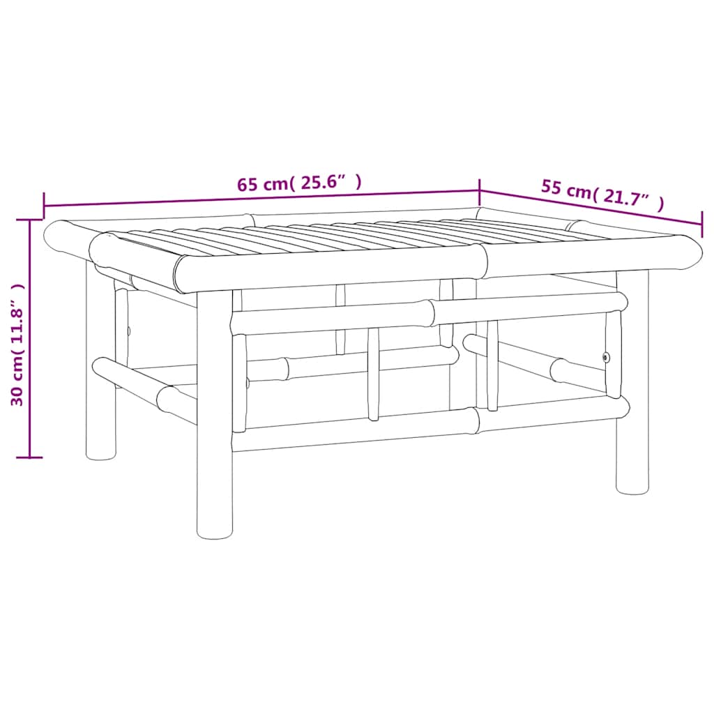 2-Tlg. Garten-Lounge-Set Mit Weißen Kissen Bambus