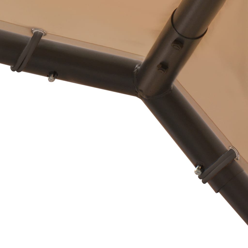 Gartenpavillon Beige 3X3 M Stahl Und Stoff