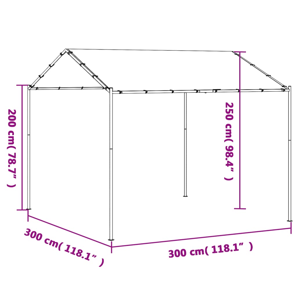 Gartenpavillon Beige 3X3 M Stahl Und Stoff