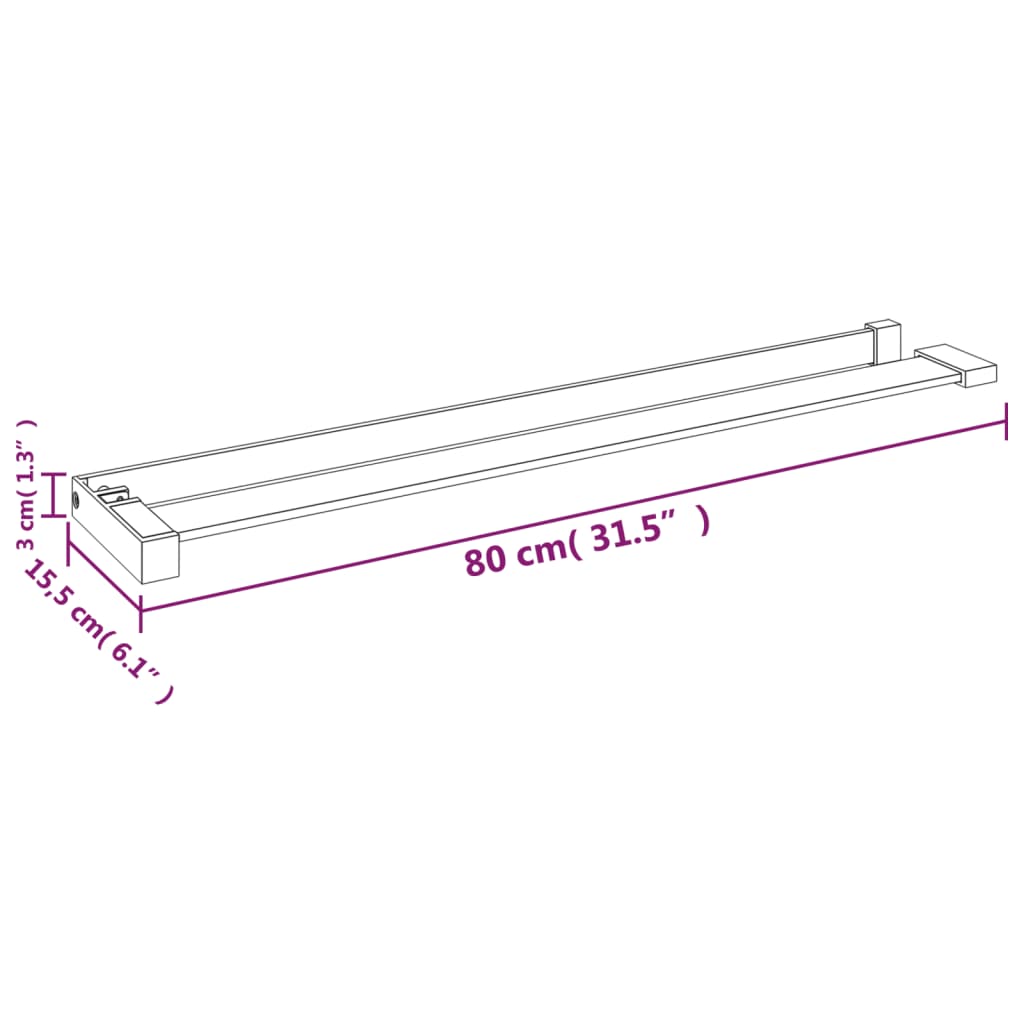 Duschablage Für Begehbare Dusche Schwarz 80 Cm Aluminium