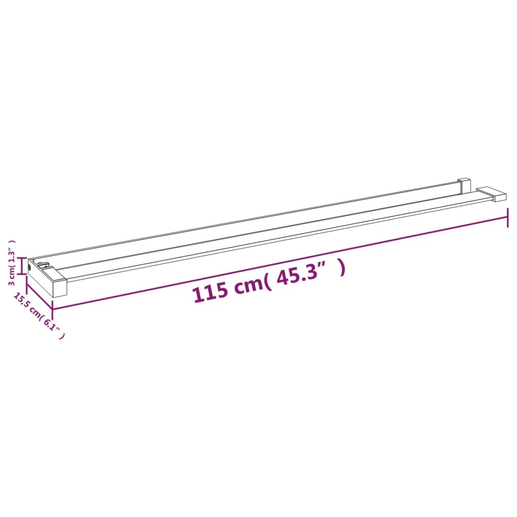 Duschablage Für Begehbare Dusche Schwarz 115 Cm Aluminium