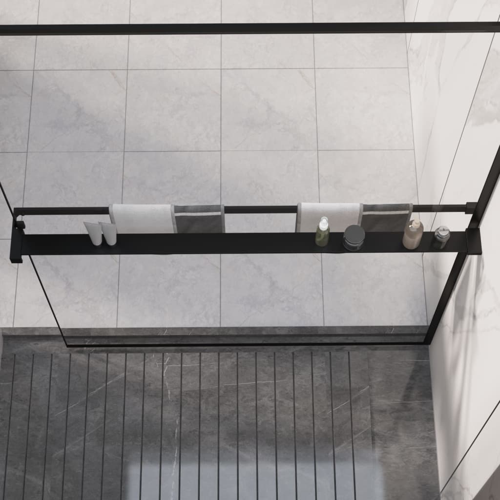 Duschablage Für Begehbare Dusche Schwarz 115 Cm Aluminium