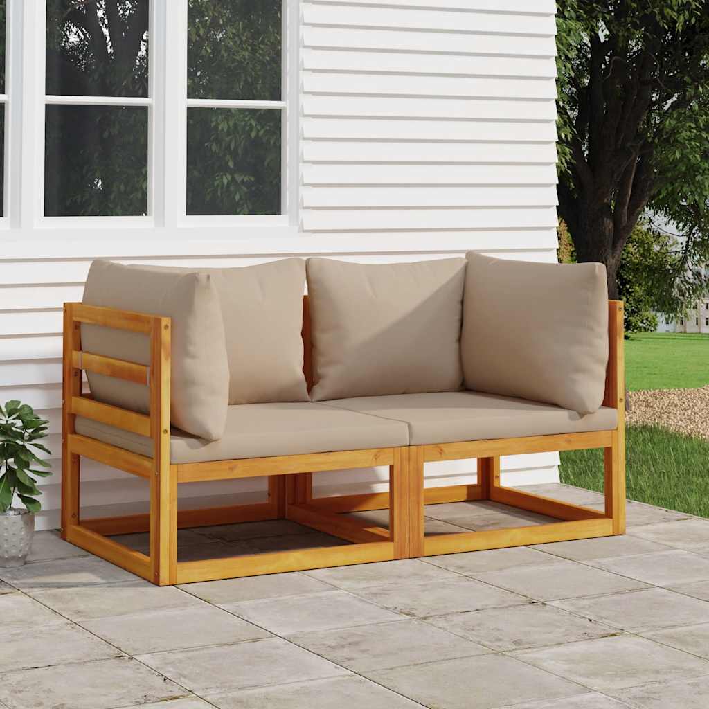 3-Tlg. Garten-Lounge-Set Mit Kissen Massivholz Akazie