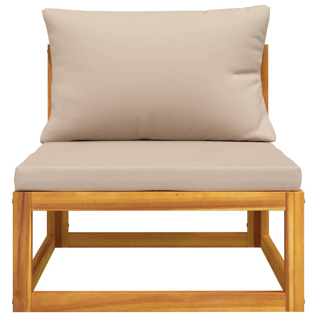 3-Tlg. Garten-Lounge-Set Mit Kissen Massivholz Akazie