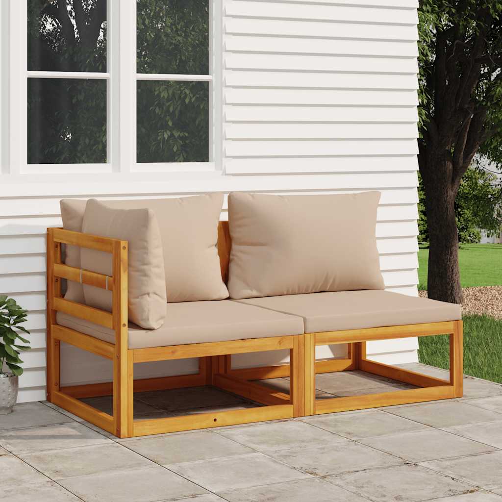 3-Tlg. Garten-Lounge-Set Mit Kissen Massivholz Akazie