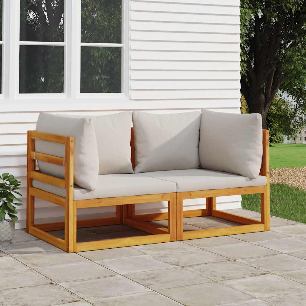 3-Tlg. Garten-Lounge-Set Mit Kissen Massivholz Akazie