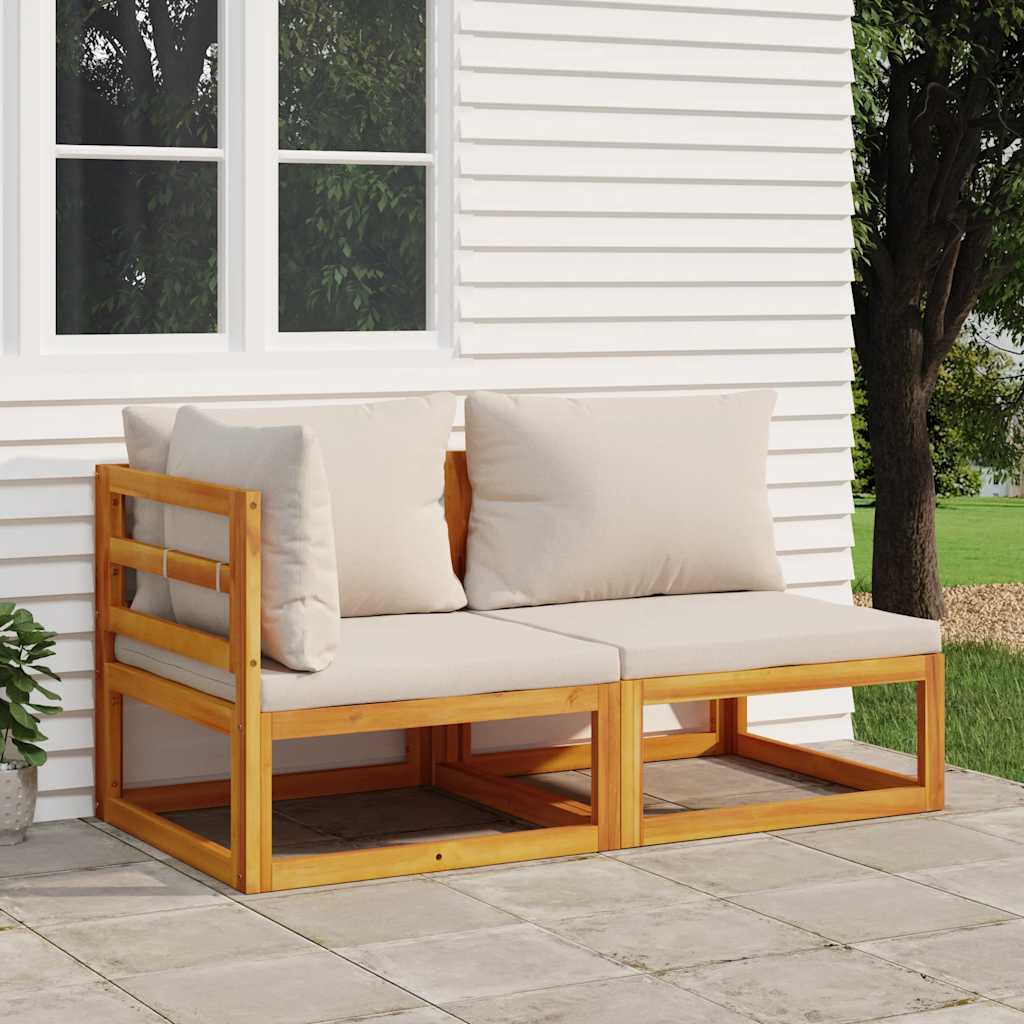 3-Tlg. Garten-Lounge-Set Mit Kissen Massivholz Akazie