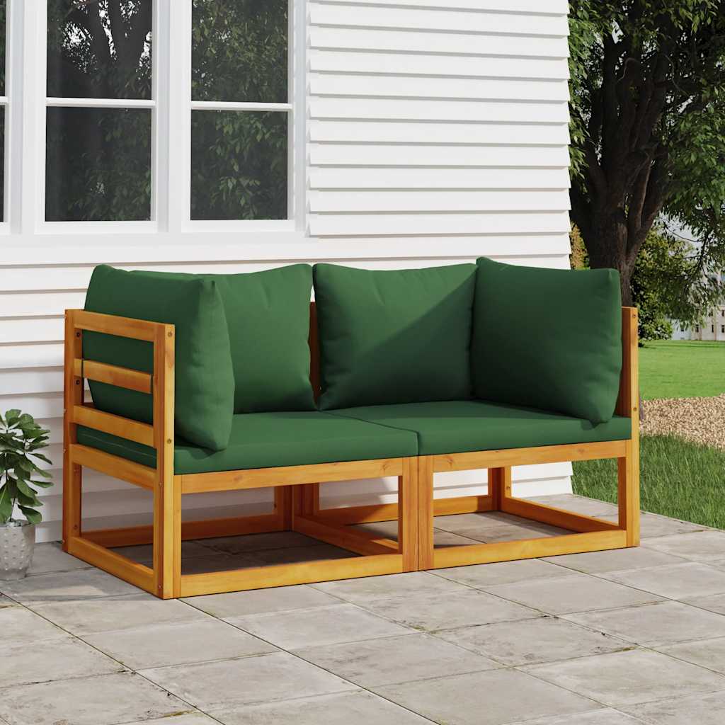 3-Tlg. Garten-Lounge-Set Mit Kissen Massivholz Akazie