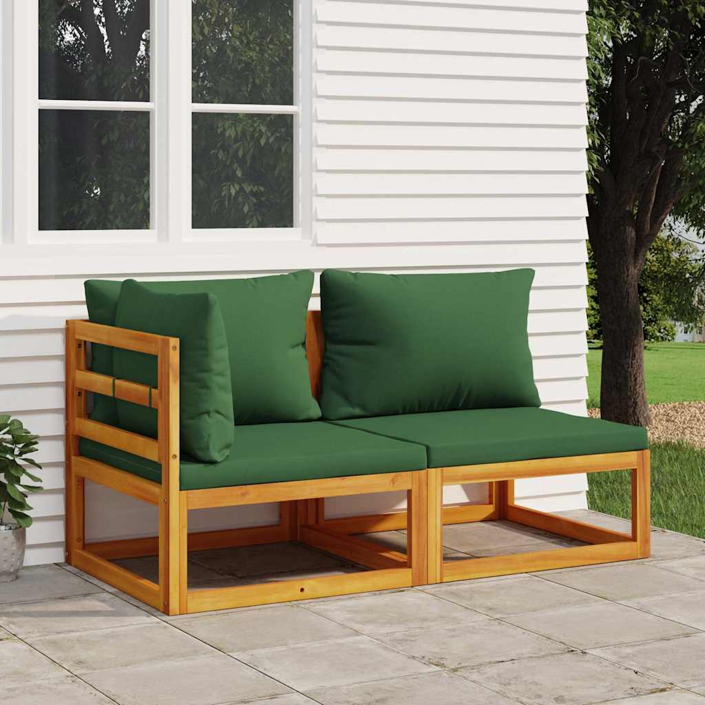 3-Tlg. Garten-Lounge-Set Mit Kissen Massivholz Akazie