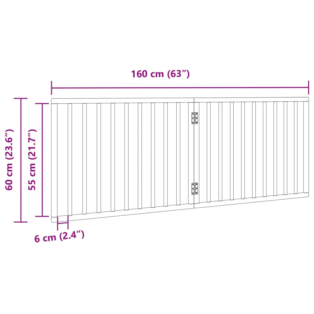 2-Tlg. Hundetor Faltbar 160 Cm Pappelholz