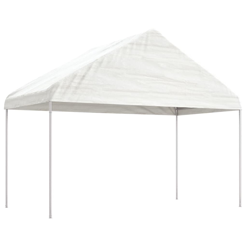 Pavillon Mit Dach Weiß 15,61X4,08X3,22 M Polyethylen