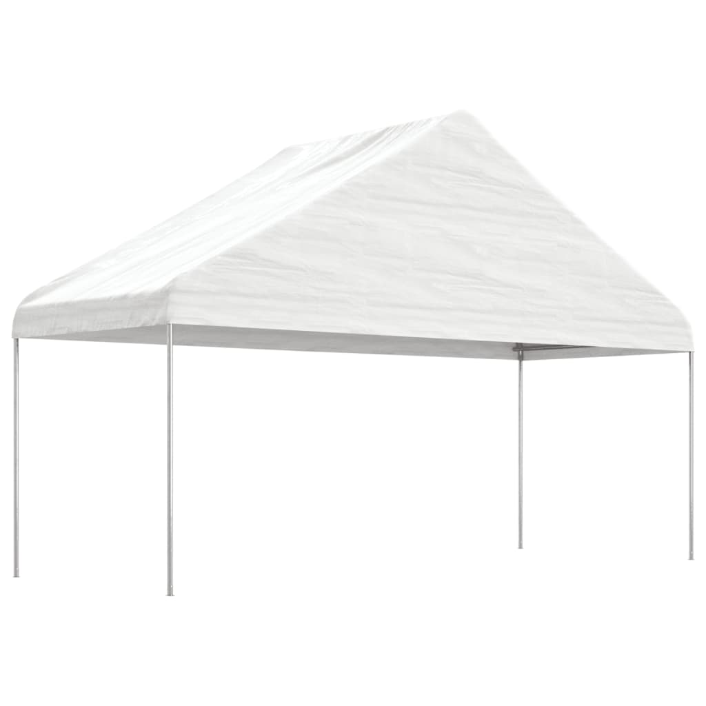 Pavillon Mit Dach Weiß 4,46X5,88X3,75 M Polyethylen