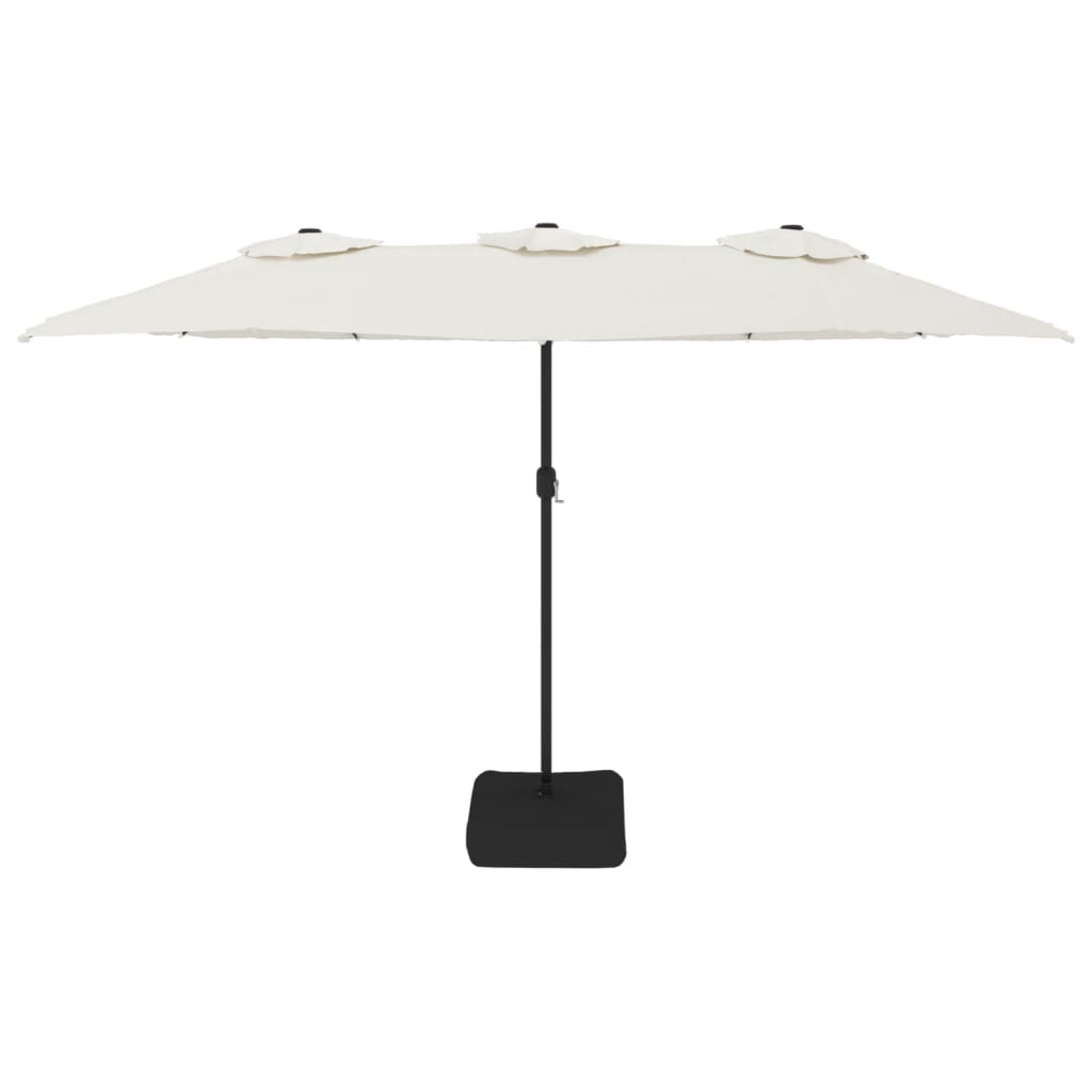 Doppel-Sonnenschirm Mit Led-Leuchten Sand 449X265 Cm