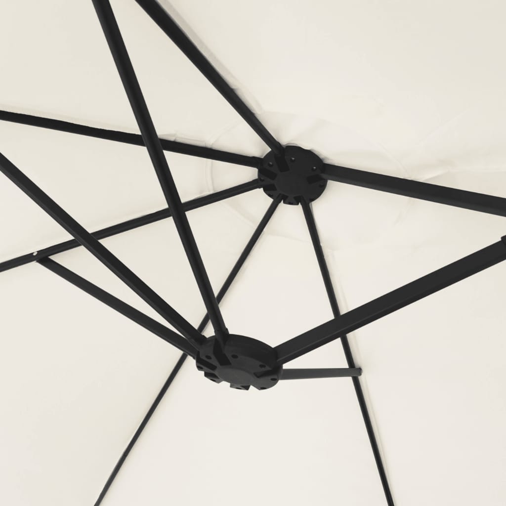 Doppel-Sonnenschirm Mit Led-Leuchten Sand 449X265 Cm