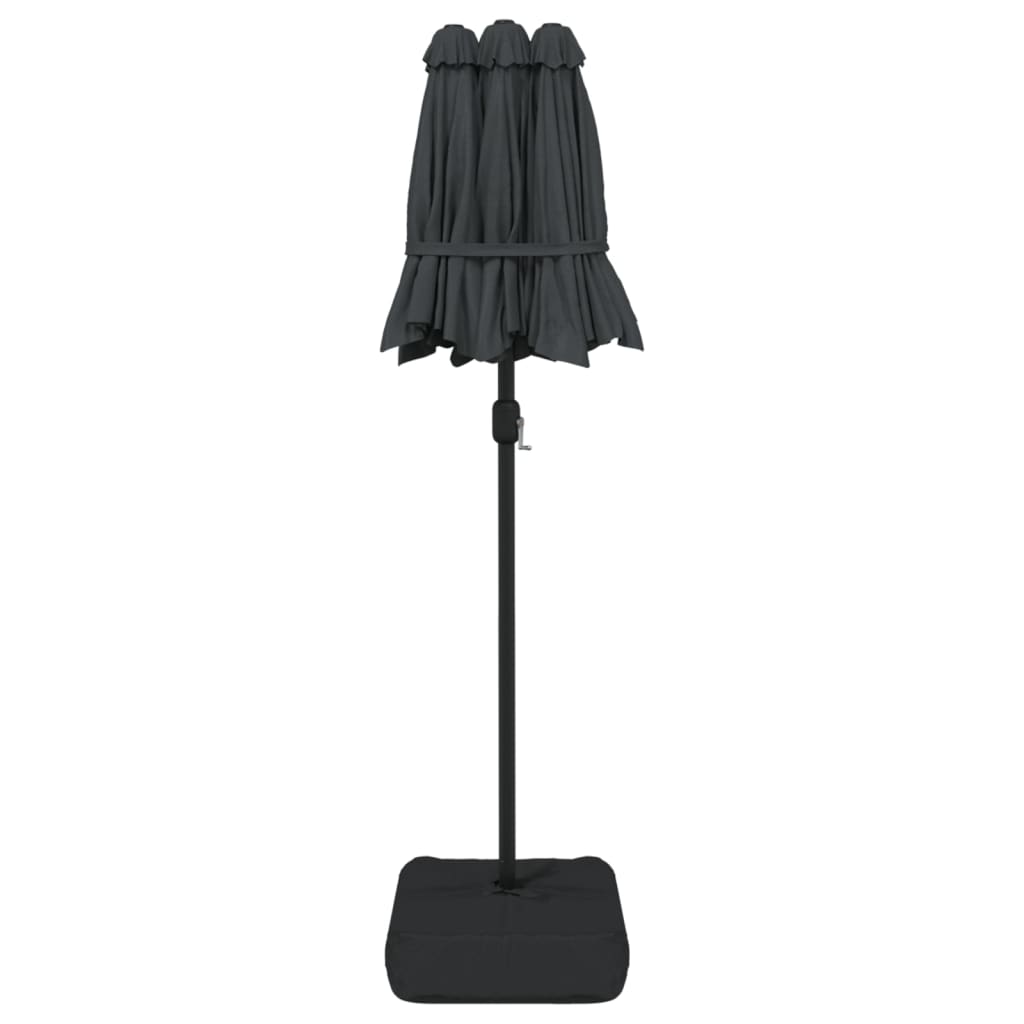 Doppel-Sonnenschirm Mit Led-Leuchten 316X145 Cm