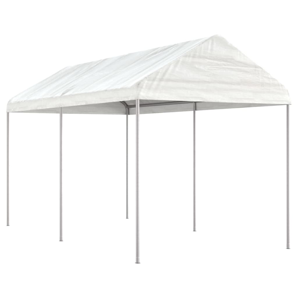 Pavillon Mit Dach Weiß 6,69X2,28X2,69 M Polyethylen