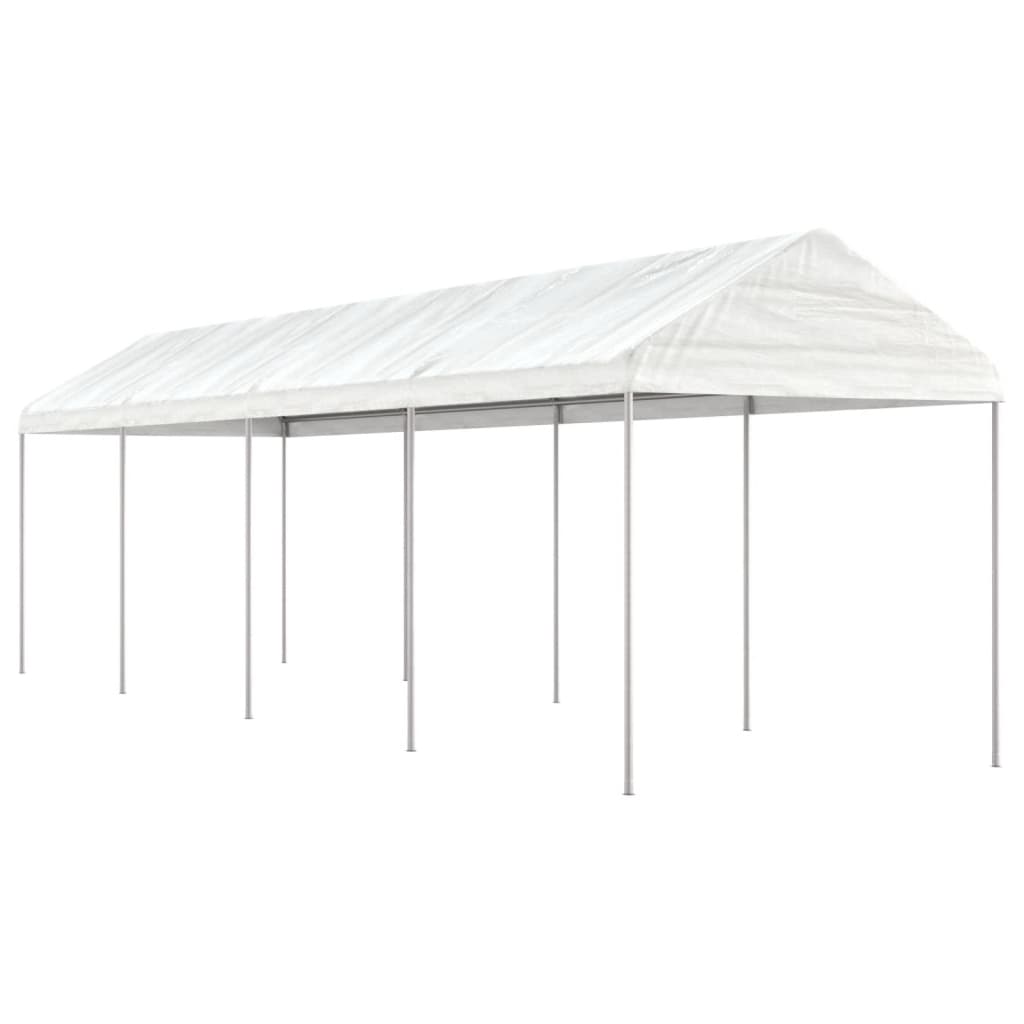 Pavillon Mit Dach Weiß 6,69X2,28X2,69 M Polyethylen