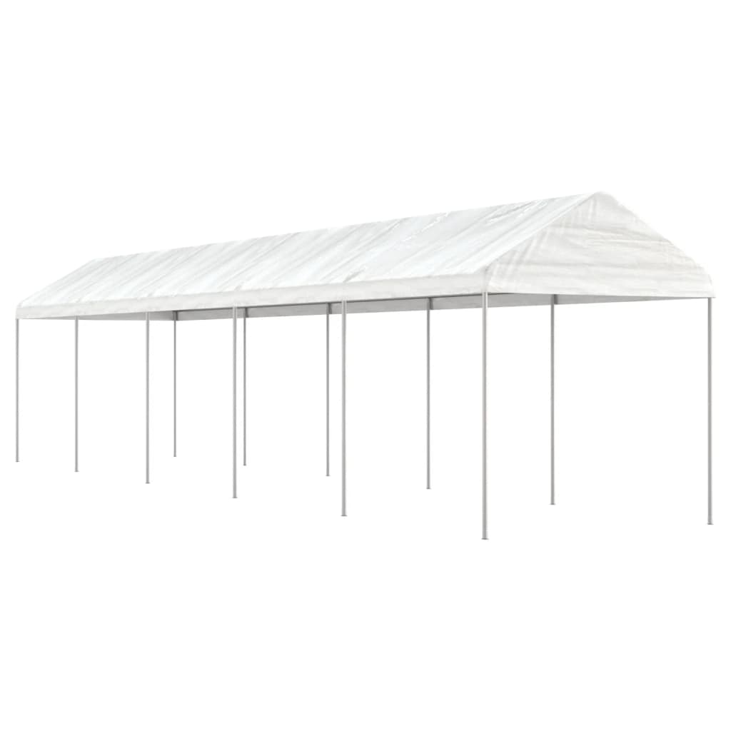 Pavillon Mit Dach Weiß 6,69X2,28X2,69 M Polyethylen