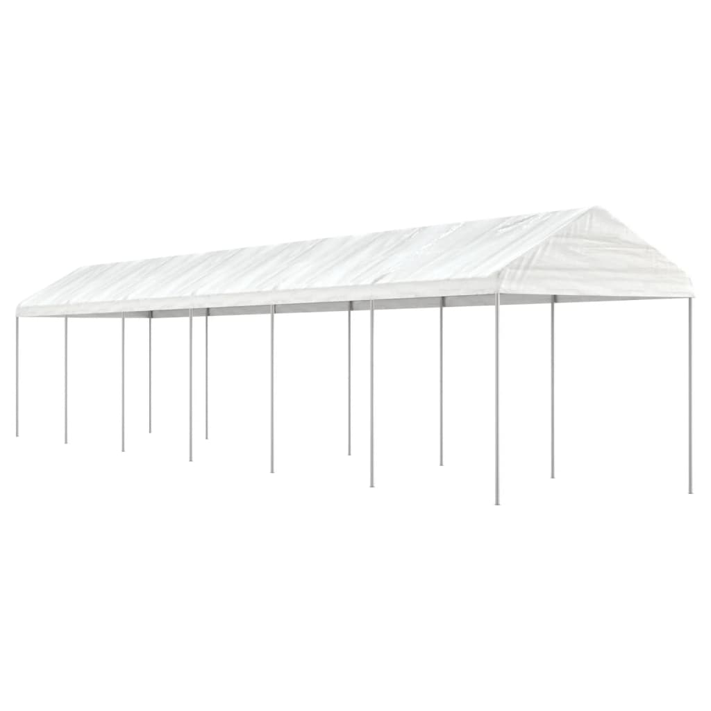 Pavillon Mit Dach Weiß 6,69X2,28X2,69 M Polyethylen