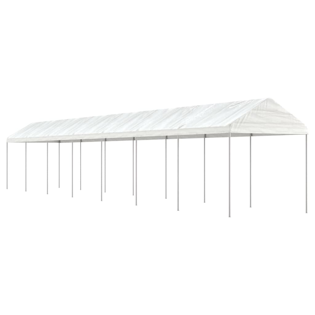 Pavillon Mit Dach Weiß 6,69X2,28X2,69 M Polyethylen