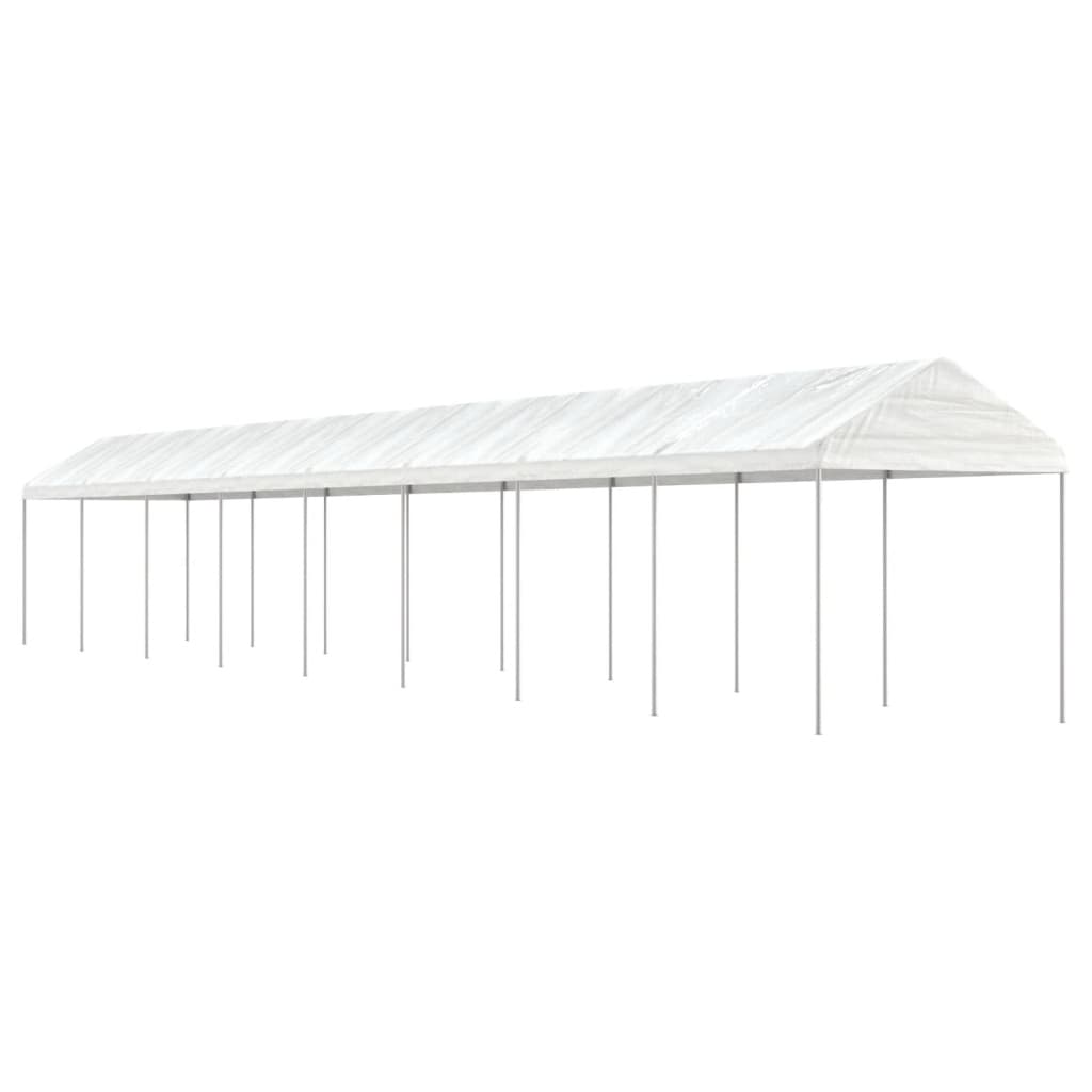 Pavillon Mit Dach Weiß 6,69X2,28X2,69 M Polyethylen