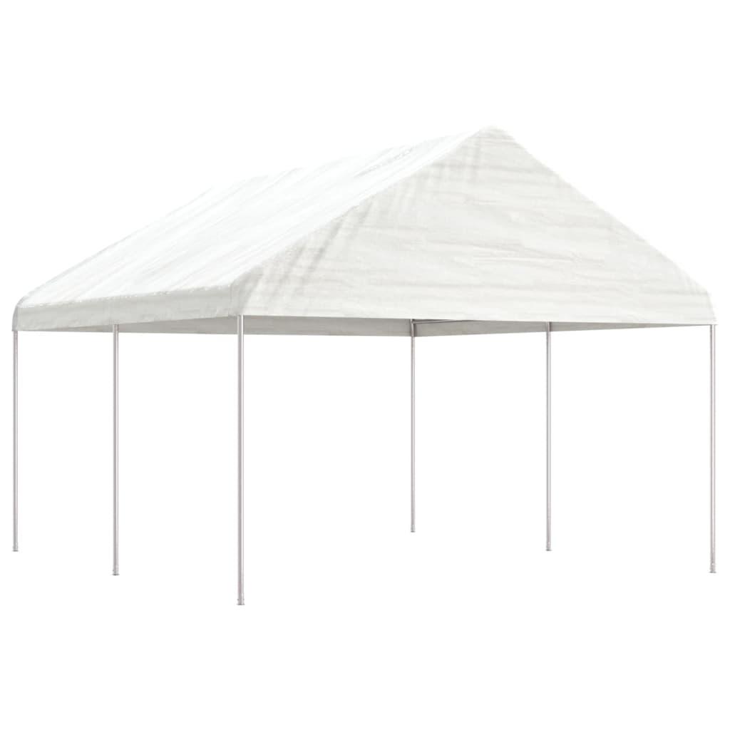 Pavillon Mit Dach Weiß 15,61X4,08X3,22 M Polyethylen