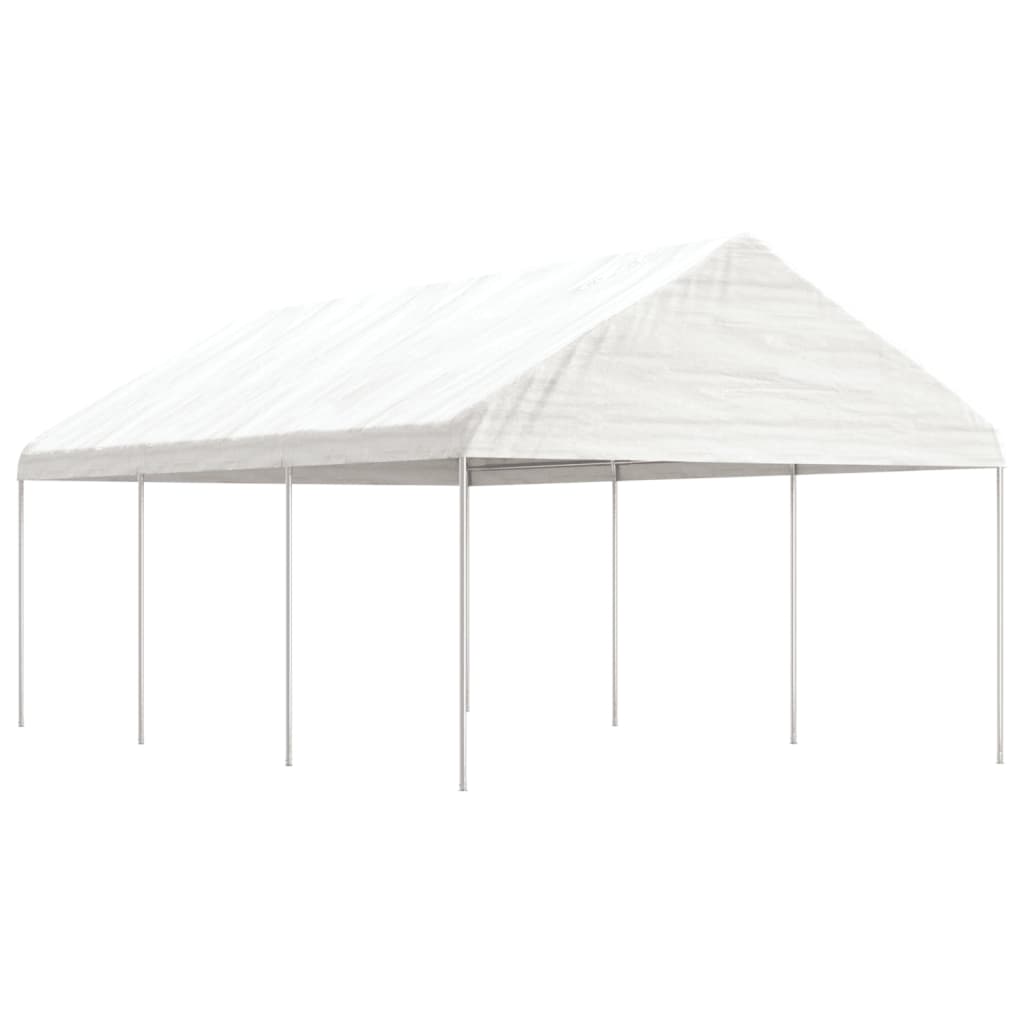 Pavillon Mit Dach Weiß 15,61X4,08X3,22 M Polyethylen