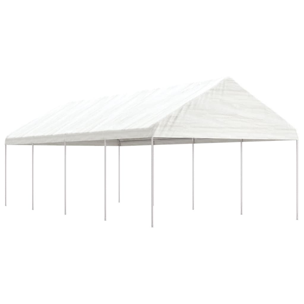 Pavillon Mit Dach Weiß 15,61X4,08X3,22 M Polyethylen