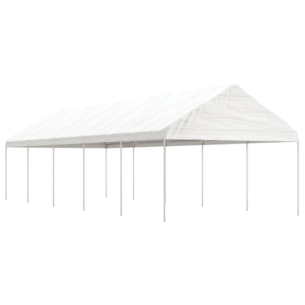 Pavillon Mit Dach Weiß 15,61X4,08X3,22 M Polyethylen