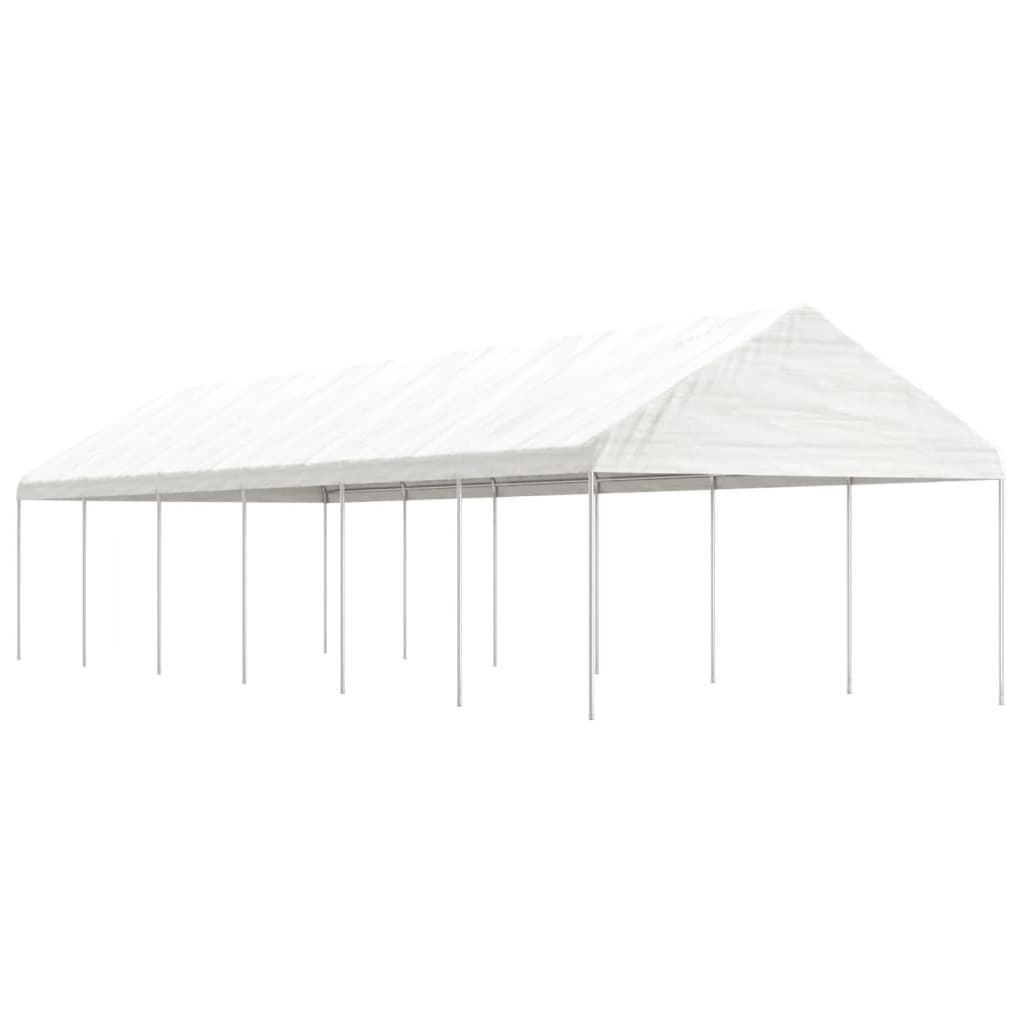 Pavillon Mit Dach Weiß 15,61X4,08X3,22 M Polyethylen