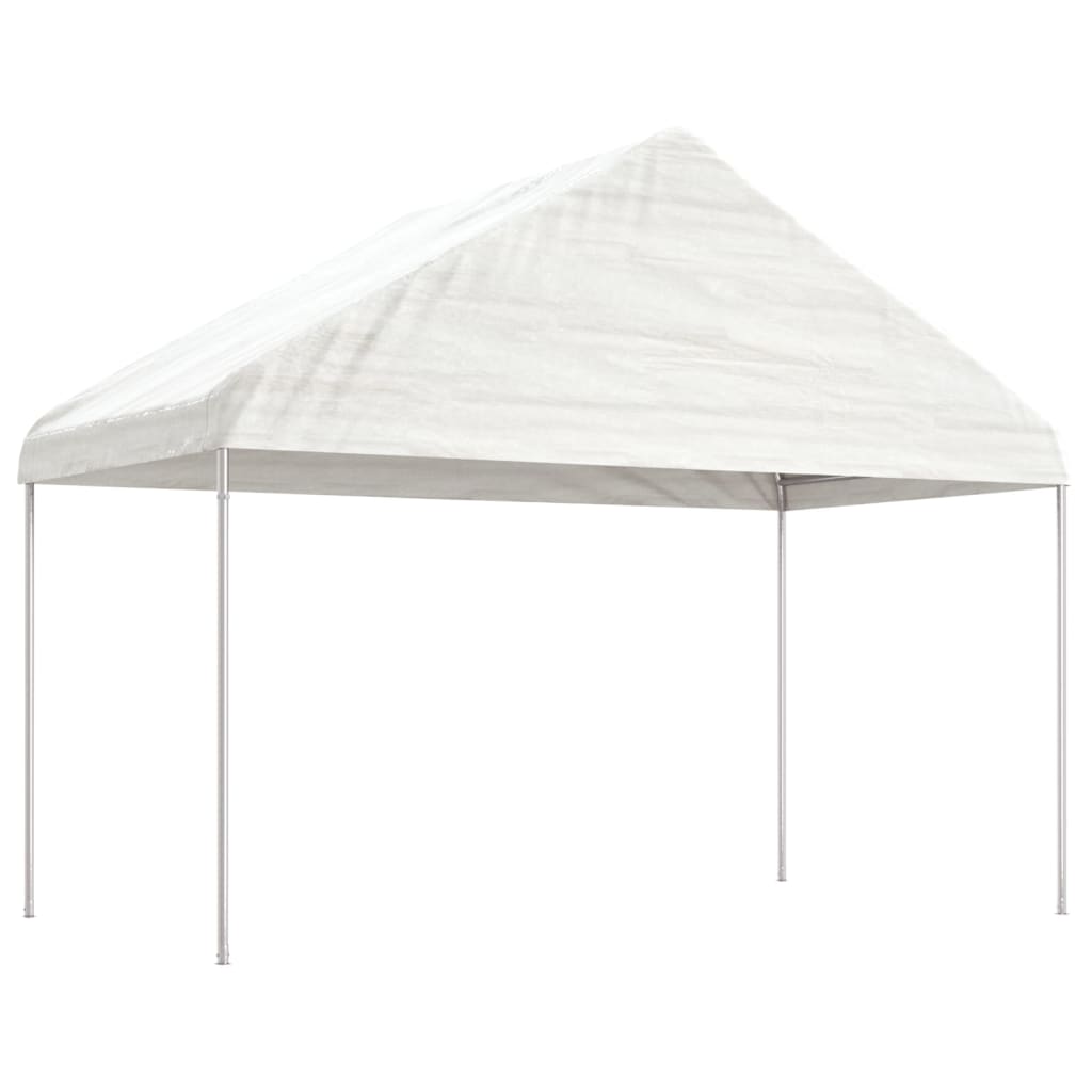 Pavillon Mit Dach Weiß 15,61X4,08X3,22 M Polyethylen