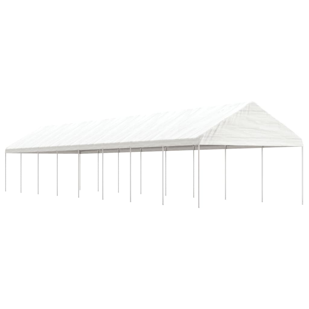 Pavillon Mit Dach Weiß 15,61X4,08X3,22 M Polyethylen