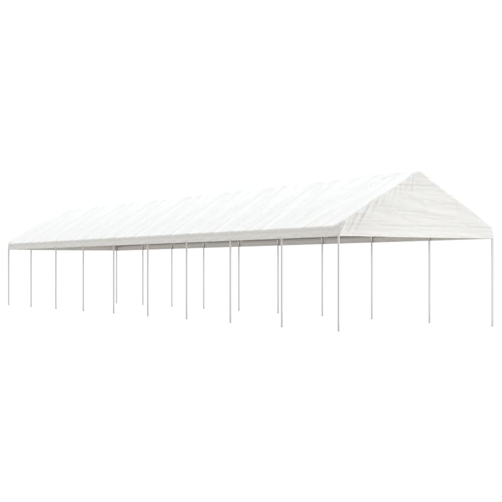 Pavillon Mit Dach Weiß 15,61X4,08X3,22 M Polyethylen