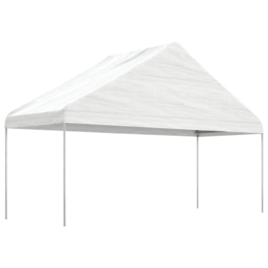 Pavillon Mit Dach Weiß 4,46X5,88X3,75 M Polyethylen