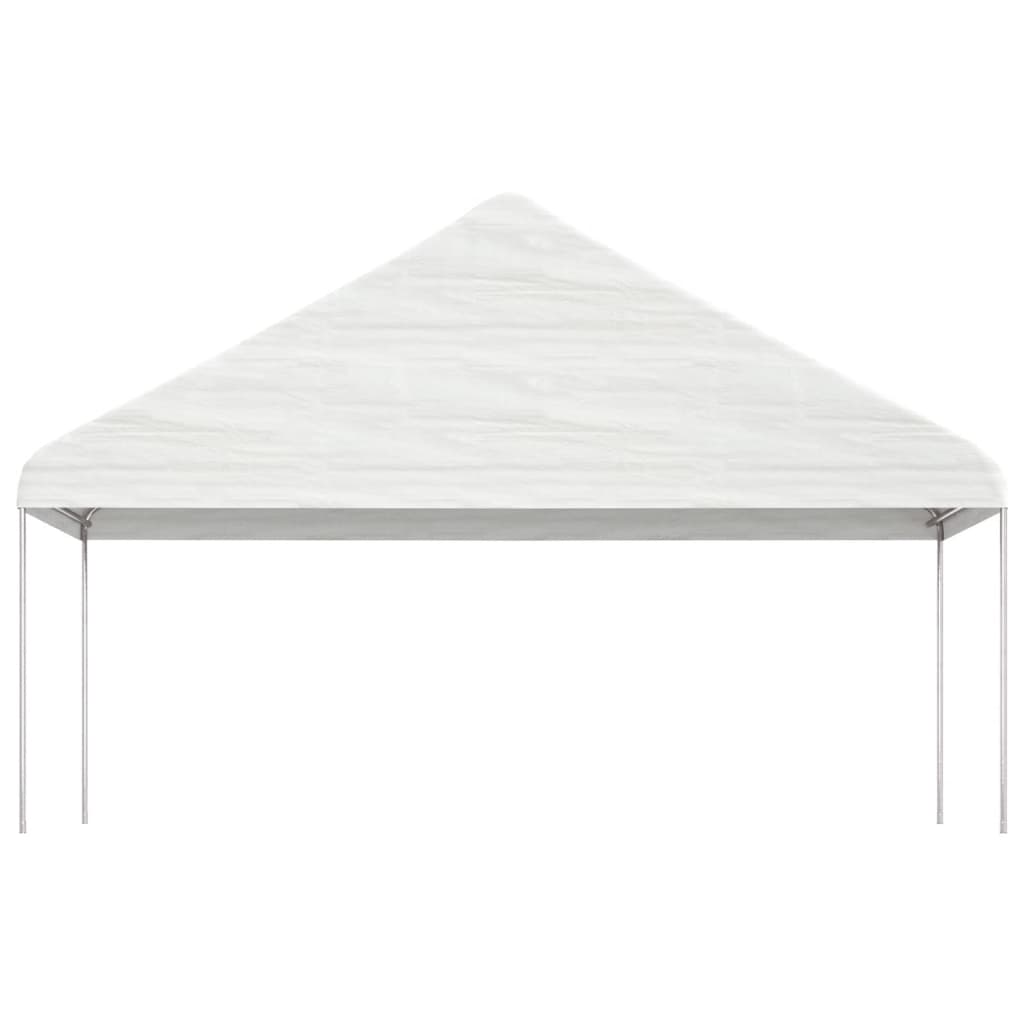 Pavillon Mit Dach Weiß 4,46X5,88X3,75 M Polyethylen