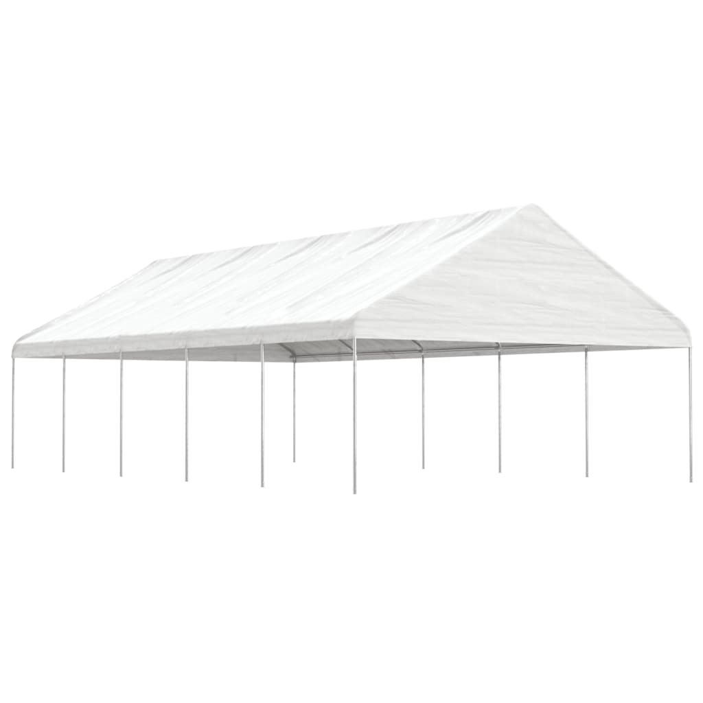 Pavillon Mit Dach Weiß 4,46X5,88X3,75 M Polyethylen