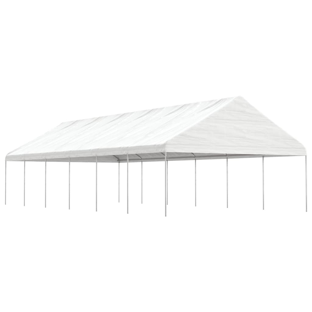 Pavillon Mit Dach Weiß 4,46X5,88X3,75 M Polyethylen