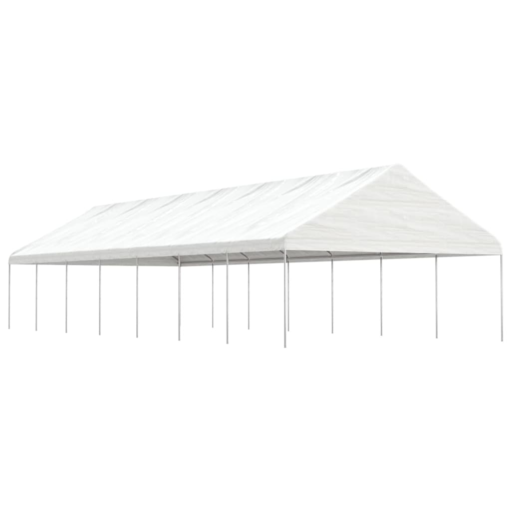 Pavillon Mit Dach Weiß 4,46X5,88X3,75 M Polyethylen