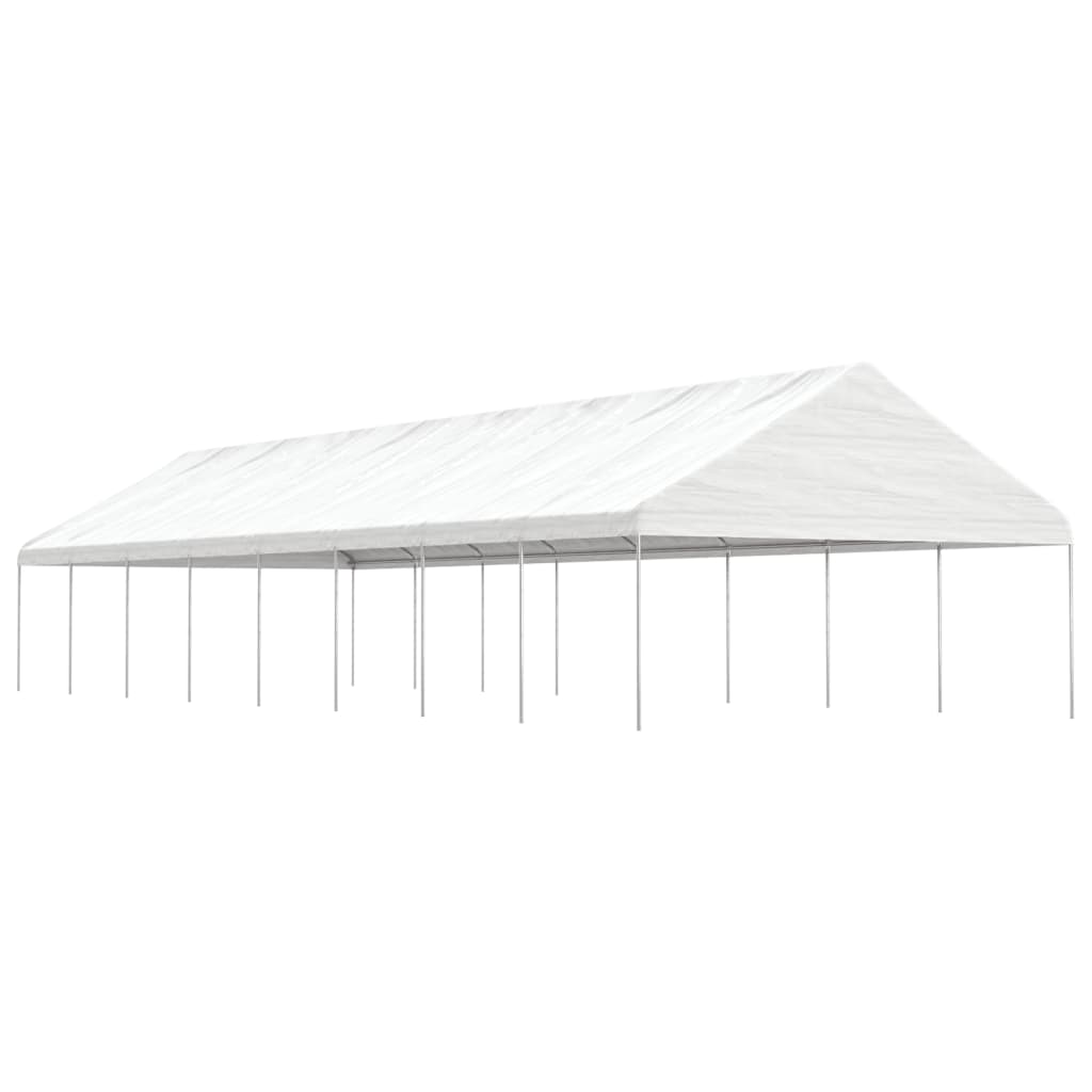 Pavillon Mit Dach Weiß 4,46X5,88X3,75 M Polyethylen